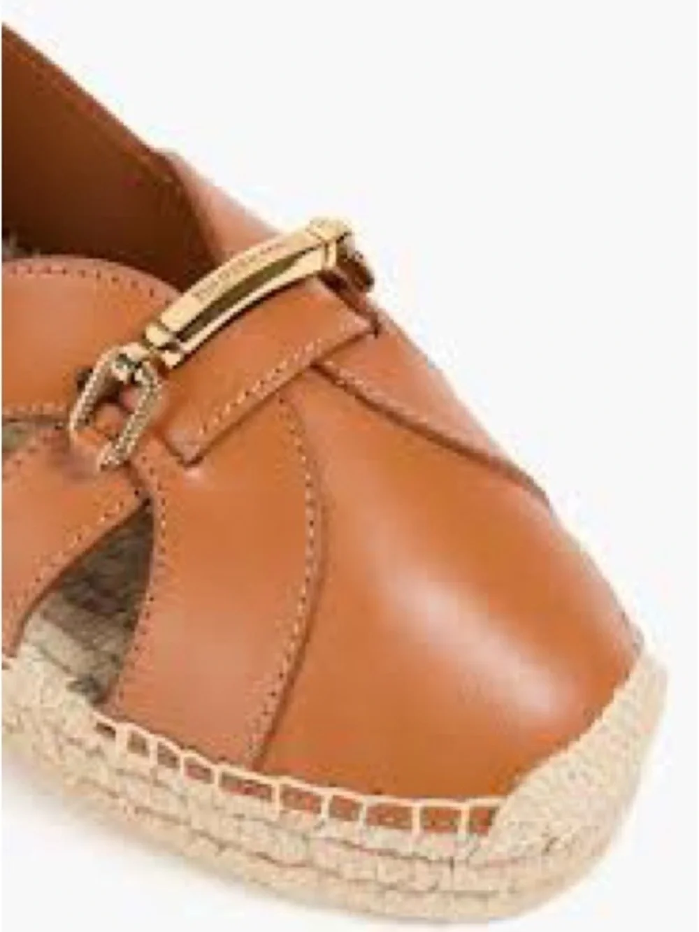 Zimmermann Brown Leather Espadrille Loafers with Gold Accent